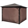 Gazebo com cortina 300 x 300 cm alumínio castanho 5