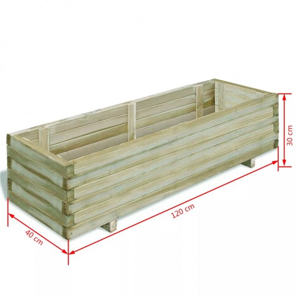 Arriate rectangular madera 120x40x30 cm M 4