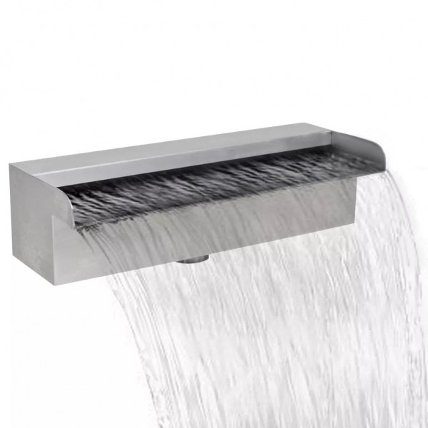 Fuente cascada rectangular piscina acero inoxidable 30 cm D