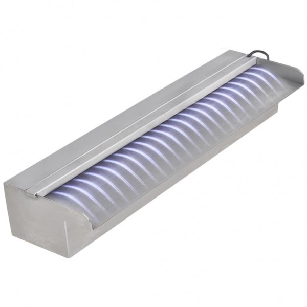 Fuente cascada rectangular LED piscina acero inoxidable 45 cm M 3