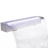 Fuente cascada rectangular LED para piscina acero inoxidable 60 cm 1
