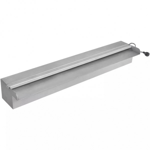 Fuente cascada rectangular LED para piscina acero inoxidable 60 cm M 2