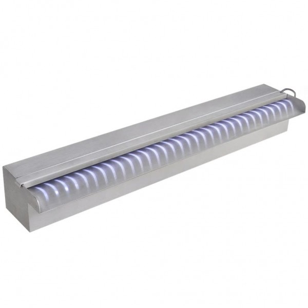 Fuente cascada rectangular LED para piscina acero inoxidable 60 cm M 3