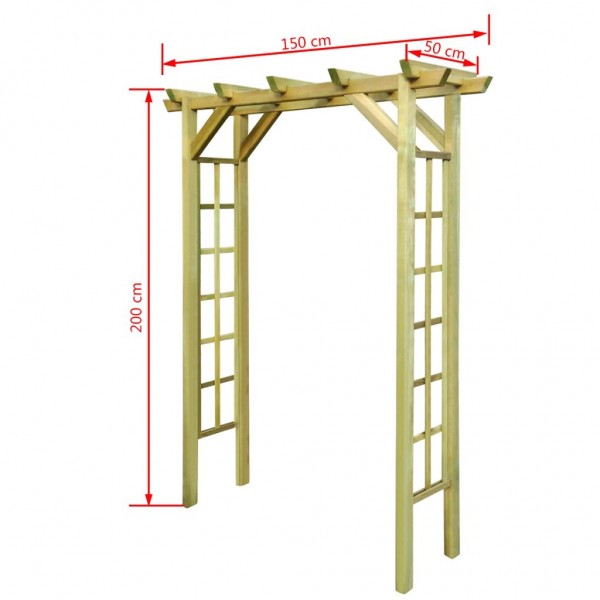 Pérgola/Arco de rosas madera impregnada 150x60x204 cm M 3