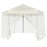 Tenda festas pop-up hexagonal 6 paredes 3.6x3.1 m branco creme 1