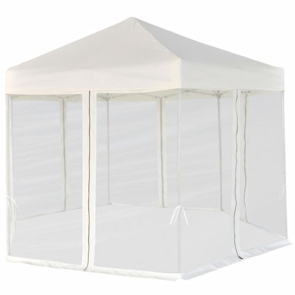 Carpa desplegable hexagonal 6 paredes blanco crema 3.6x3.1m M 5