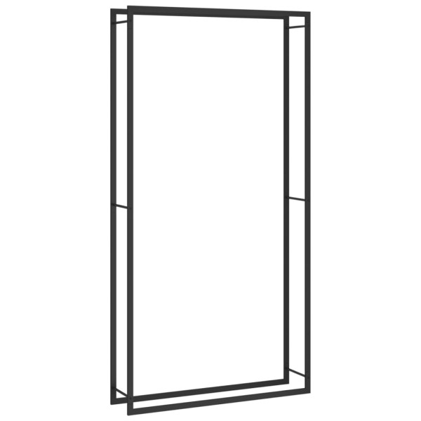 Suporte para lenha 110x28x214 cm aço preto mate M 2