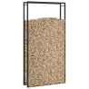 Suporte para lenha 110x28x214 cm aço preto mate 5