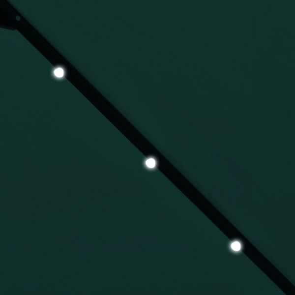 Guarda-sol de jardim cantilever com luzes LED 3 m verde M 3