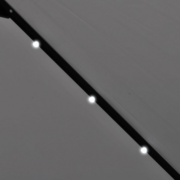 Guarda-sol de jardim cantilever com luzes LED 3 m branco areia M 3