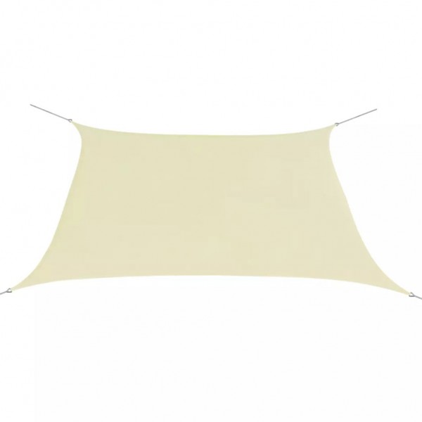 Toldo de vela cuadrado de tela oxford color crema 3.6x3.6 m D