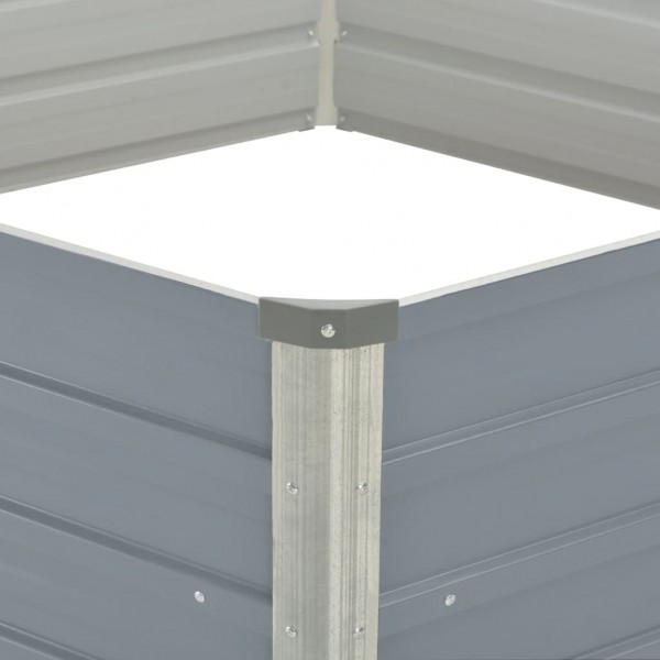 Jardinera elevada 129x129x46 cm acero galvanizado gris M 4