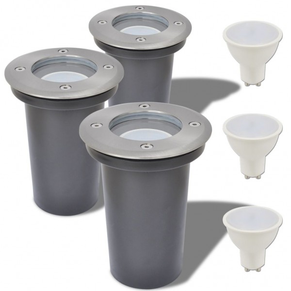 Luces de suelo de exterior redondas 3 unidades D