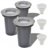 Iluminação LED p/ piso exterior. 3 pcs. redondo 1