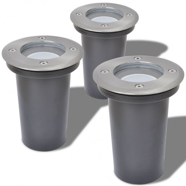 Iluminação LED p/ piso exterior. 3 pcs. redondo M 3