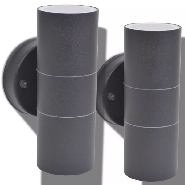 Candeeiros LED parede iluminação sup/inf exterior 2 pcs M 3