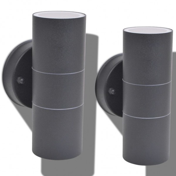 Candeeiros LED parede iluminação sup/inf exterior 2 pcs M 5