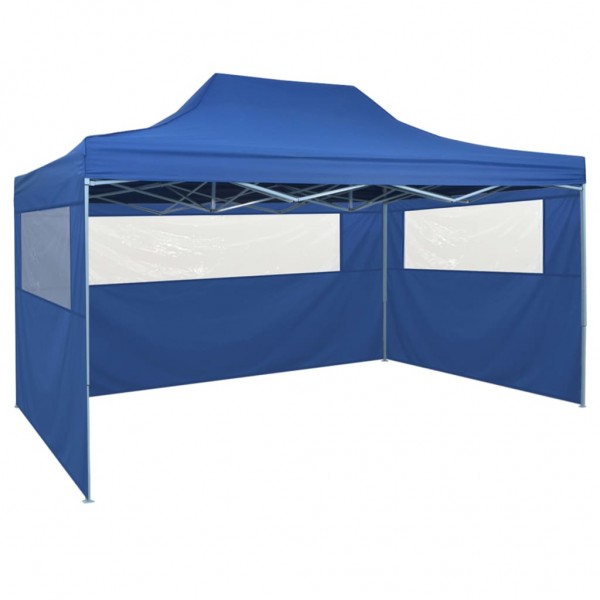 Carpa pleglable Pop-up con 4 paredes 3x4.5 m azul D
