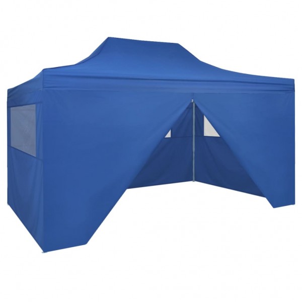 Tenda pop-up dobrável com 4 paredes laterais 3x4.5 m azul M 3