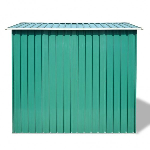 Abrigo de jardim metal verde 257x205x178 cm M 5