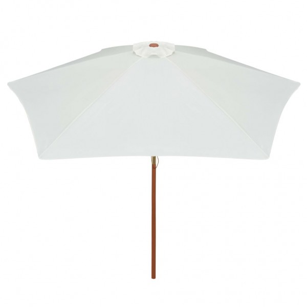 Guarda-sol com mastro em madeira 270x270 cm branco nata M 4