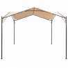Gazebo tenda com toldo 4x4 m aço bege 3
