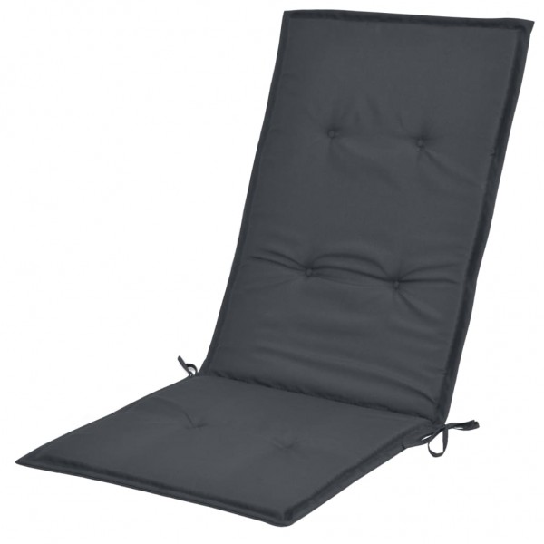 Cojín silla de jardín respaldo alto 2 uds tela gris 120x50x3 cm M 5