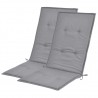 Cojín silla de jardín respaldo alto 2 uds tela gris 120x50x3 cm 2