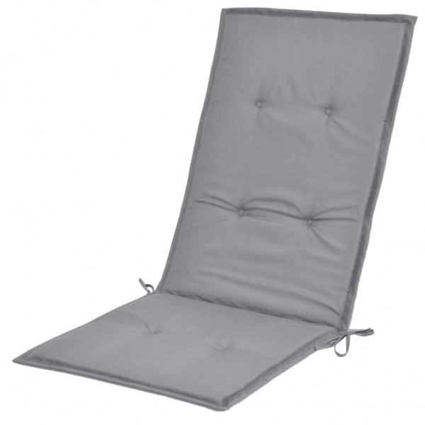 Cojín silla de jardín respaldo alto 2 uds tela gris 120x50x3 cm M 5