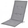 Cojín silla de jardín respaldo alto 4 uds tela gris 120x50x3 cm 5