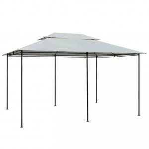 Marquesina de jardín con cortinas blanca 4x3 m H