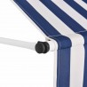 Toldo manual retráctil azul y blanco a rayas 250 cm 3