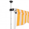 Toldo manual retráctil 150 cm naranja y blanco a rayas 2
