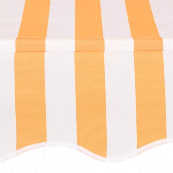 Toldo manual retráctil 150 cm naranja y blanco a rayas M 4