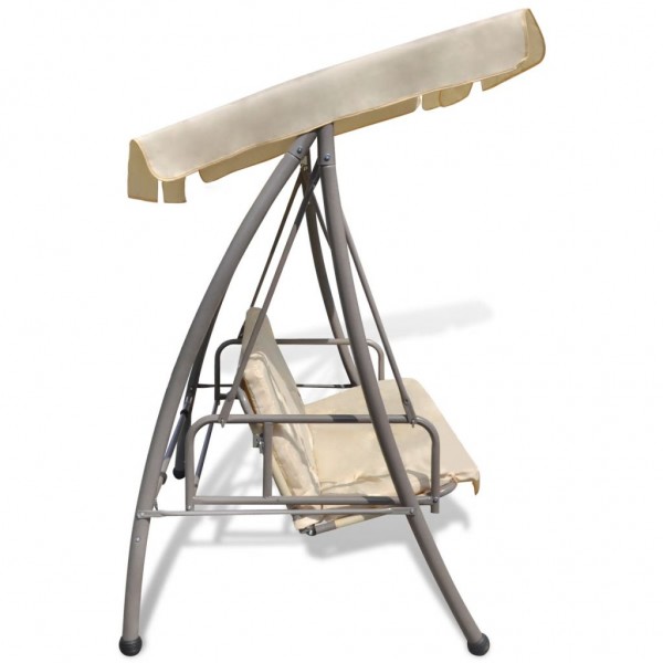 Banco columpio de exterior con dosel blanco arena M 4