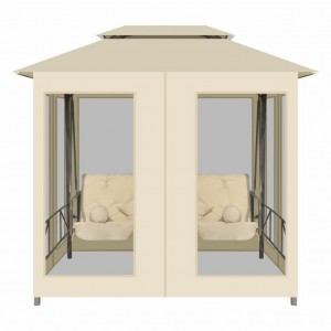 Banco columpio cenador blanco crema H