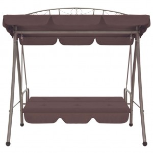 Banco columpio convertible de exterior con dosel color café H