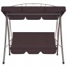 Banco columpio convertible de exterior con dosel color café 4