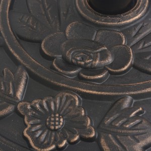 Base para guarda-sol em resina semicircular bronze 9 kg H