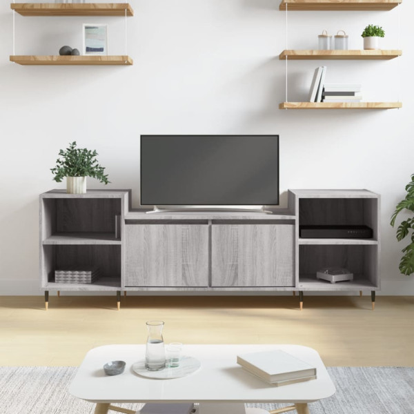 Mueble para TV madera contrachapada gris Sonoma 160x35x55 cm D