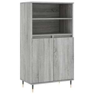 Aparador alto de madera contrachapada gris Sonoma 60x36x110 cm H
