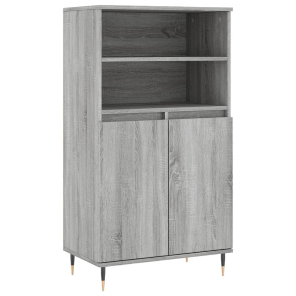 Aparador alto de madera contrachapada gris Sonoma 60x36x110 cm M 2