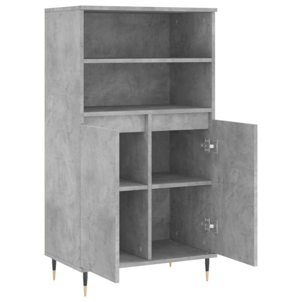 Aparador alto madera contrachapada gris hormigón 60x36x110 cm M 5