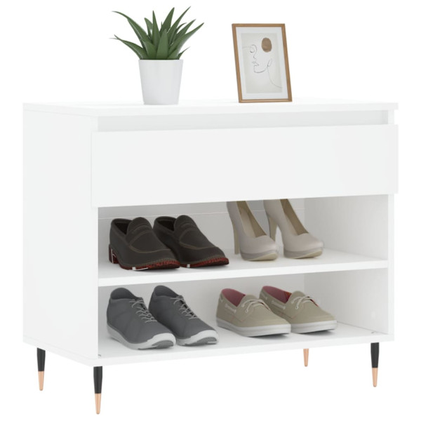 Mueble zapatero madera contrachapada blanco 70x36x60 cm M 3