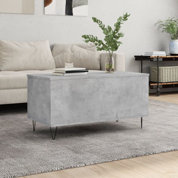 Mesa de centro madera contrachapada gris hormigón 90x44.5x45 cm D