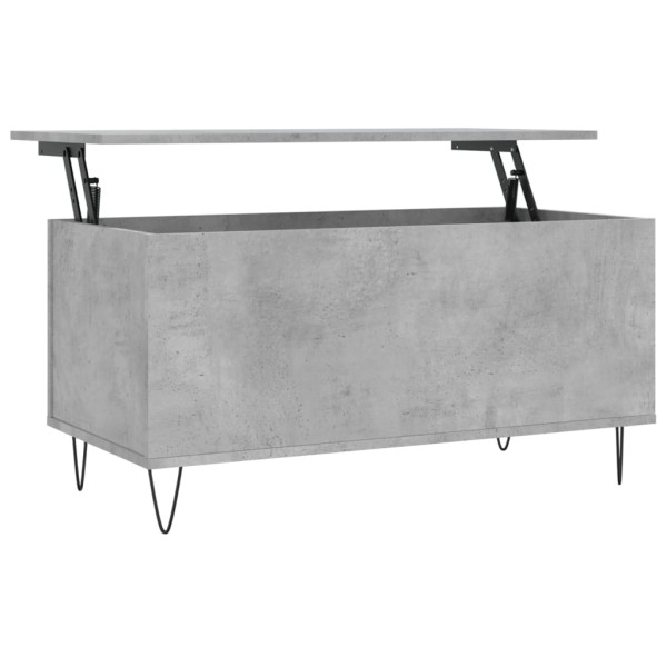 Mesa de centro madera contrachapada gris hormigón 90x44.5x45 cm M 2