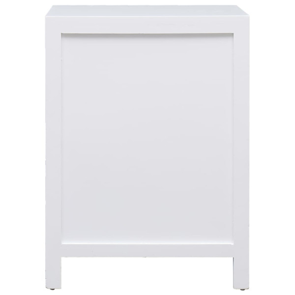 Mesita de noche madera de Paulownia blanco 38x28x52 cm M 3