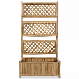 Floreira de jardim com treliça bambu 70 cm H