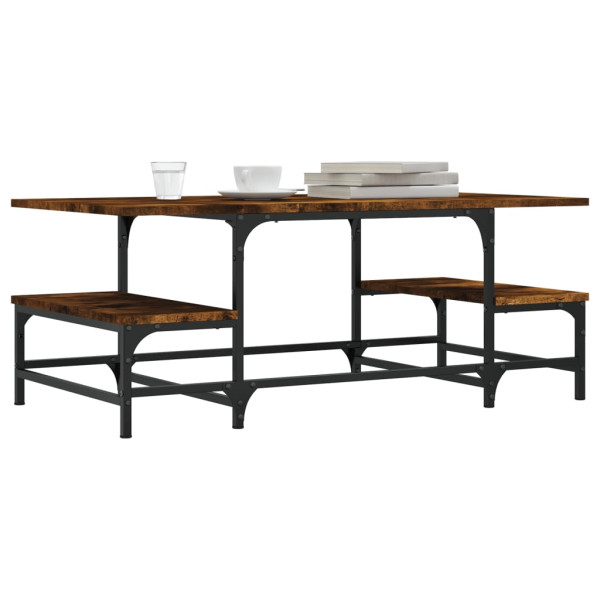 Mesa de centro madera contrachapada roble ahumado 100x50.5x40cm M 3