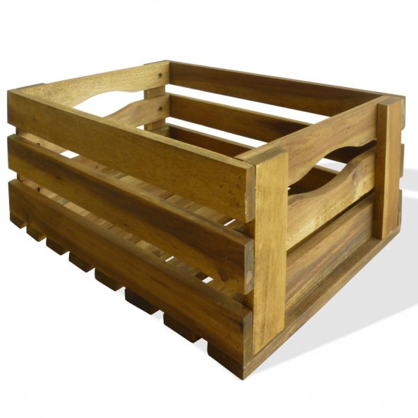 Caja de manzanas de jardín para plantar de madera de acacia M 4